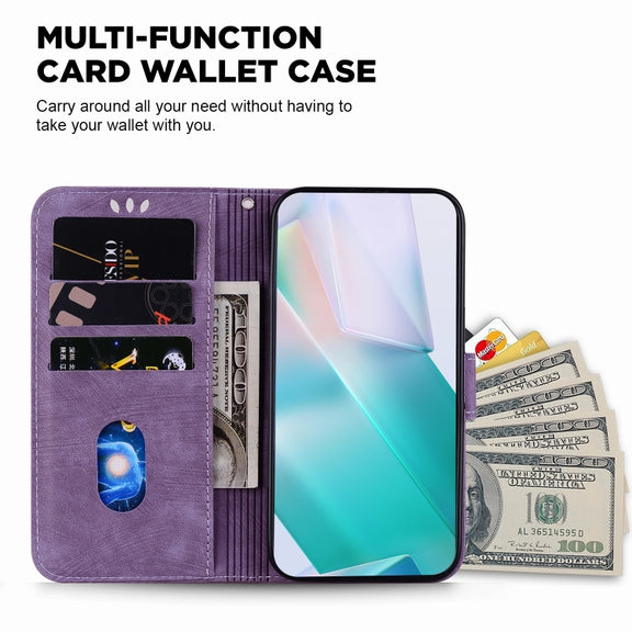 For Honor Magic6 Pro Little Tiger Embossed Leather Phone Case(Purple)
