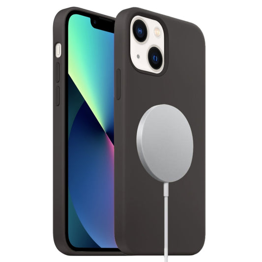 For iPhone 13 mini Liquid Silicone Full Coverage MagSafe Phone Case(Black) - iPhone 13 mini Cases by PMC Jewellery | Online Shopping South Africa | PMC Jewellery | Buy Now Pay Later Mobicred