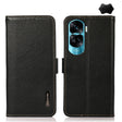 For Honor X50i 5G/90 Lite KHAZNEH Side-Magnetic Litchi Genuine Leather RFID Phone Case(Black) - Honor Cases by PMC TechLife | Online Shopping South Africa | PMC TechLife | Buy Now Pay Later Mobicred