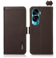 For Honor X50i 5G/90 Lite KHAZNEH Side-Magnetic Litchi Genuine Leather RFID Phone Case(Brown) - Honor Cases by PMC TechLife | Online Shopping South Africa | PMC TechLife | Buy Now Pay Later Mobicred