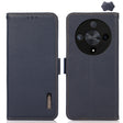 For Honor X9B KHAZNEH Side-Magnetic Litchi Genuine Leather RFID Phone Case(Blue) - Honor Cases by PMC TechLife | Online Shopping South Africa | PMC TechLife | Buy Now Pay Later Mobicred