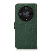 For Honor X9B KHAZNEH Side-Magnetic Litchi Genuine Leather RFID Phone Case(Green)