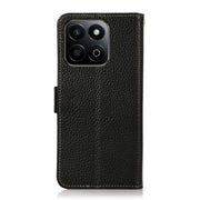 For Honor 200 Smart / Play 60 Plus KHAZNEH Side-Magnetic Litchi Genuine Leather RFID Phone Case(Black)