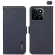 For Honor 200 Smart / Play 60 Plus KHAZNEH Side-Magnetic Litchi Genuine Leather RFID Phone Case(Blue) - Honor Cases by PMC TechLife | Online Shopping South Africa | PMC TechLife | Buy Now Pay Later Mobicred