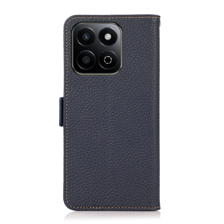 For Honor 200 Smart / Play 60 Plus KHAZNEH Side-Magnetic Litchi Genuine Leather RFID Phone Case(Blue) - Honor Cases by PMC TechLife | Online Shopping South Africa | PMC TechLife | Buy Now Pay Later Mobicred