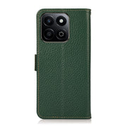 For Honor 200 Smart / Play 60 Plus KHAZNEH Side-Magnetic Litchi Genuine Leather RFID Phone Case(Green)