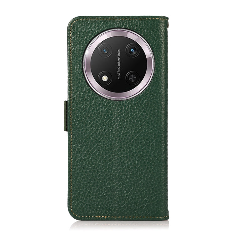 For Honor X9c KHAZNEH Side-Magnetic Litchi Genuine Leather RFID Phone Case(Green) - Honor Cases by PMC TechLife | Online Shopping South Africa | PMC TechLife | Buy Now Pay Later Mobicred