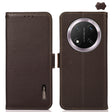 For Honor X9c KHAZNEH Side-Magnetic Litchi Genuine Leather RFID Phone Case(Brown) - Honor Cases by PMC TechLife | Online Shopping South Africa | PMC TechLife | Buy Now Pay Later Mobicred