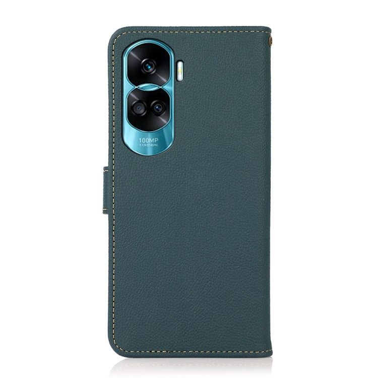 For Honor X50i 5G/90 Lite KHAZNEH Custer Genuine Leather RFID Phone Case(Green) - Honor Cases by PMC TechLife | Online Shopping South Africa | PMC TechLife | Buy Now Pay Later Mobicred