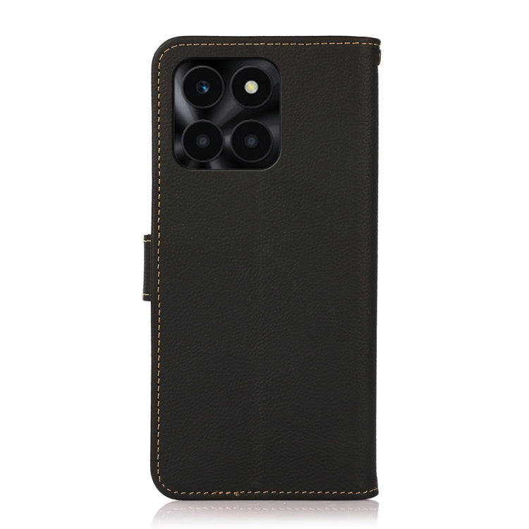 For Honor X6A KHAZNEH Custer Genuine Leather RFID Phone Case(Black) - Honor Cases by PMC TechLife | Online Shopping South Africa | PMC TechLife | Buy Now Pay Later Mobicred