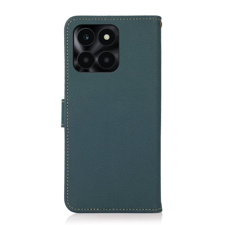 For Honor X6A KHAZNEH Custer Genuine Leather RFID Phone Case(Green) - Honor Cases by PMC TechLife | Online Shopping South Africa | PMC TechLife | Buy Now Pay Later Mobicred