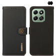 For Honor X6b KHAZNEH Custer Genuine Leather RFID Phone Case(Black) - Honor Cases by PMC TechLife | Online Shopping South Africa | PMC TechLife | Buy Now Pay Later Mobicred