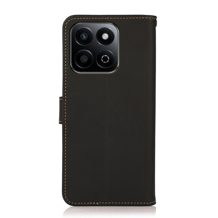 For Honor Play 60 Plus / 200 Smart KHAZNEH Custer Genuine Leather RFID Phone Case(Black)