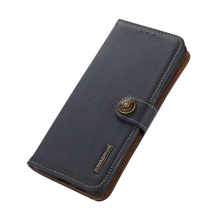 For Honor X9c KHAZNEH Custer Genuine Leather RFID Phone Case(Blue)
