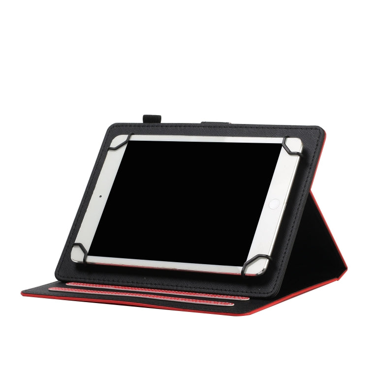 For 10 inch Universal Solid Color Horizontal Flip Leather Case with Card Slots & Holder & Pen Slot(Red) - 10 - 11 inch by PMC TechLife | Online Shopping South Africa | PMC TechLife | Buy Now Pay Later Mobicred