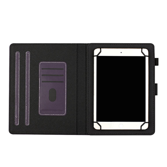 For 10 inch Universal Solid Color Horizontal Flip Leather Case with Card Slots & Holder & Pen Slot(Purple)