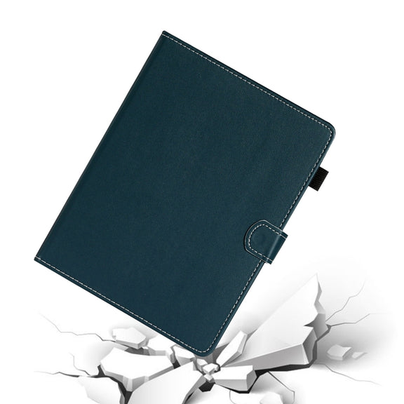 For 10 inch Universal Solid Color Horizontal Flip Leather Case with Card Slots & Holder & Pen Slot(Dark Green)