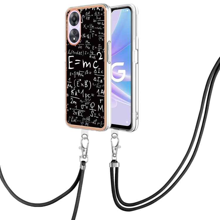 For OPPO A78 / A58 Electroplating Dual-side IMD Phone Case with Lanyard(Equation) - OPPO Cases by PMC TechLife | Online Shopping South Africa | PMC TechLife