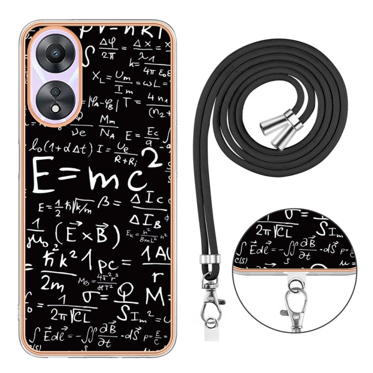For OPPO A78 / A58 Electroplating Dual-side IMD Phone Case with Lanyard(Equation) - OPPO Cases by PMC TechLife | Online Shopping South Africa | PMC TechLife