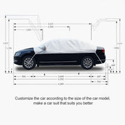 Car Half-cover Car Clothing Sunscreen Heat Insulation Sun Nisor, Aluminum Foil Size:  5.2x2x1.8m