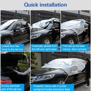 Car Half-cover Car Clothing Sunscreen Heat Insulation Sun Nisor, Aluminum Foil Size:  5.2x2x1.8m