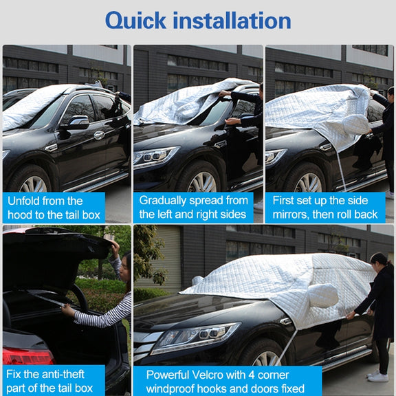 Car Half-cover Car Clothing Sunscreen Heat Insulation Sun Nisor, Aluminum Foil Size:  5.2x2x1.8m