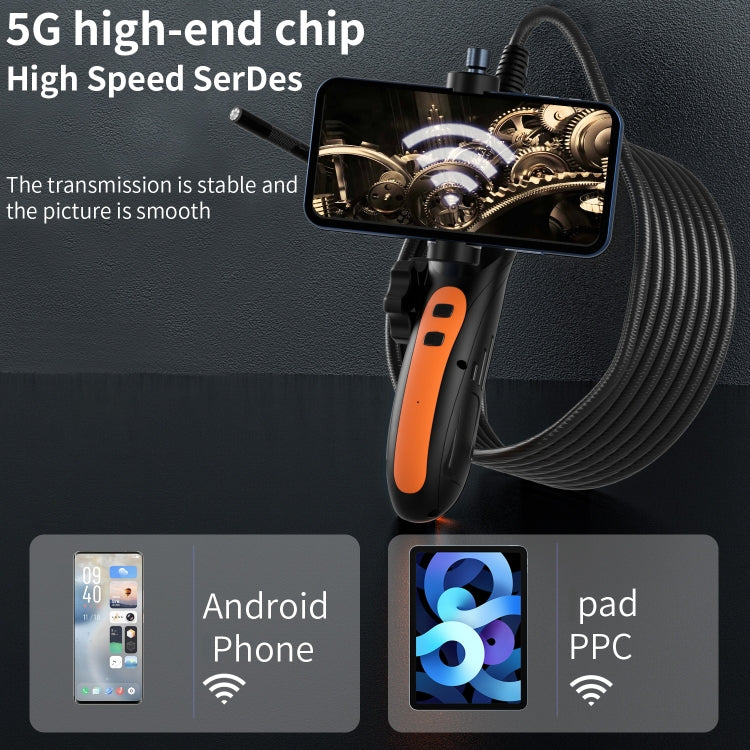 F180 8mm Lens 360 degree Free Spins Automotive Repair Endoscope, Spec:2m Soft Tube