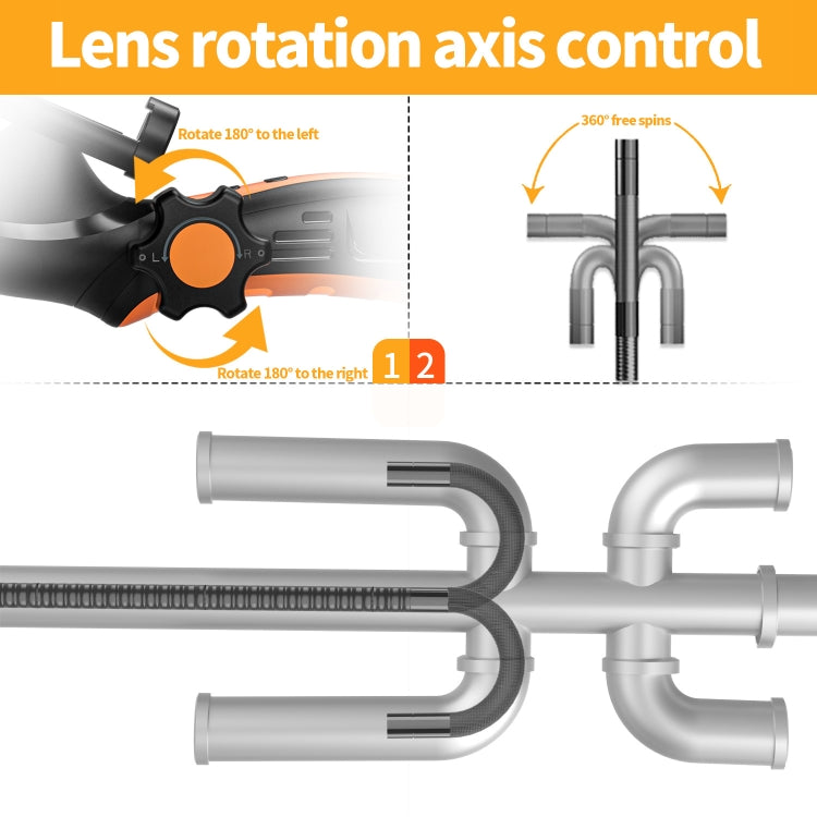 F180 8mm Lens 360 degree Free Spins Automotive Repair Endoscope, Spec:1m Rigid Tube