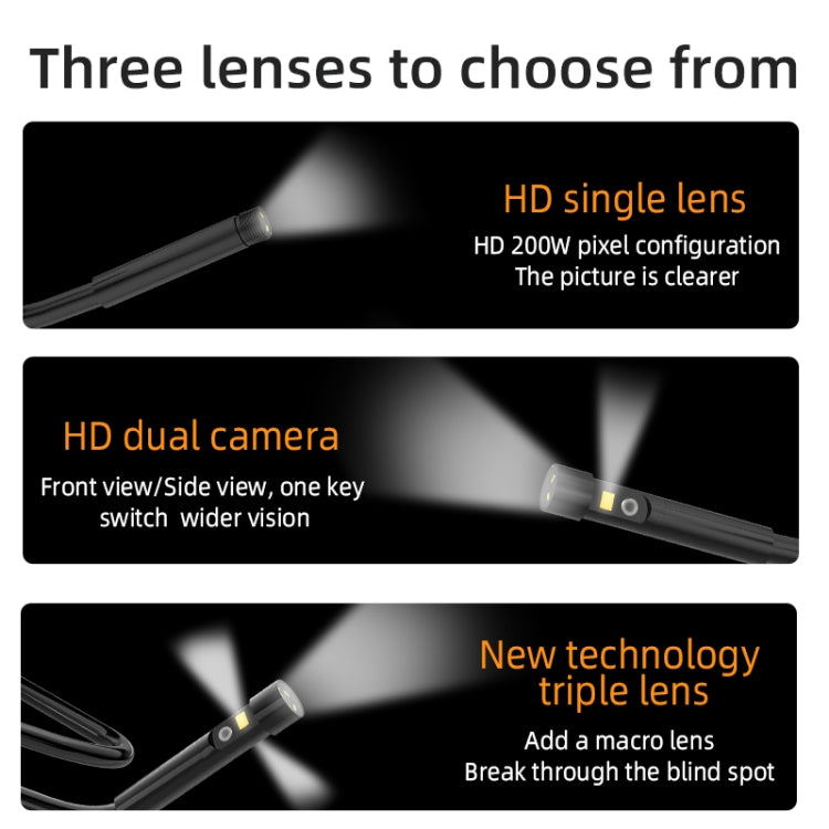 T23 3.9mm Single Lens 7 inch Screen Industrial Endoscope, Spec:1m Tube