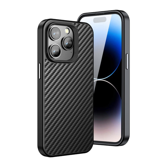 For iPhone 15 Pro wlons Magsafe Carbon Fiber Kevlar TPU Phone Case(Black) - free shipping - PMC Jewellery - Order now!