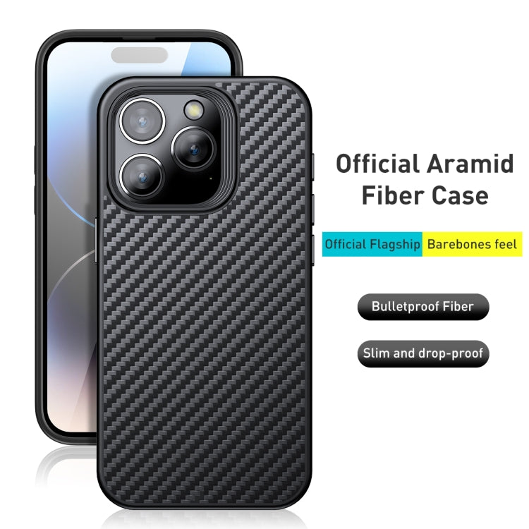 For iPhone 15 Pro wlons Magsafe Carbon Fiber Kevlar TPU Phone Case(Black) - free shipping - PMC Jewellery - Order now!