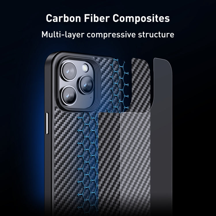 For iPhone 15 Pro wlons Magsafe Carbon Fiber Kevlar TPU Phone Case(Black) - free shipping - PMC Jewellery - Order now!