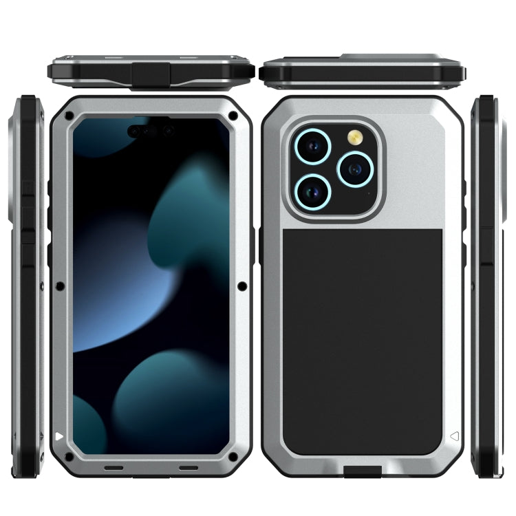 For iPhone 15 Pro Max Shockproof Life Waterproof Dust-proof Metal + Silicone Phone Case(Silver) - iPhone 15 Pro Max Cases by PMC TechLife | Online Shopping South Africa | PMC TechLife | Buy Now Pay Later Mobicred