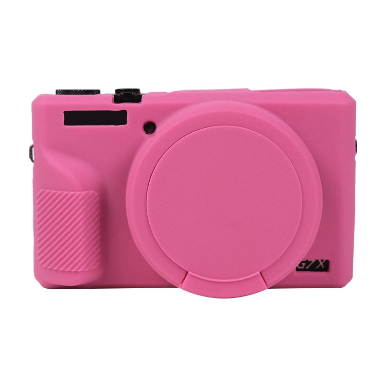 For Canon PowerShot G7 X Mark III / G7X3 Soft Silicone Protective Case with Lens Cover(Rose Red) - Protective Case by PMC TechLife | Online Shopping South Africa | PMC TechLife