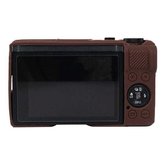 For Canon PowerShot G7 X Mark III / G7X3 Soft Silicone Protective Case with Lens Cover(Coffee)