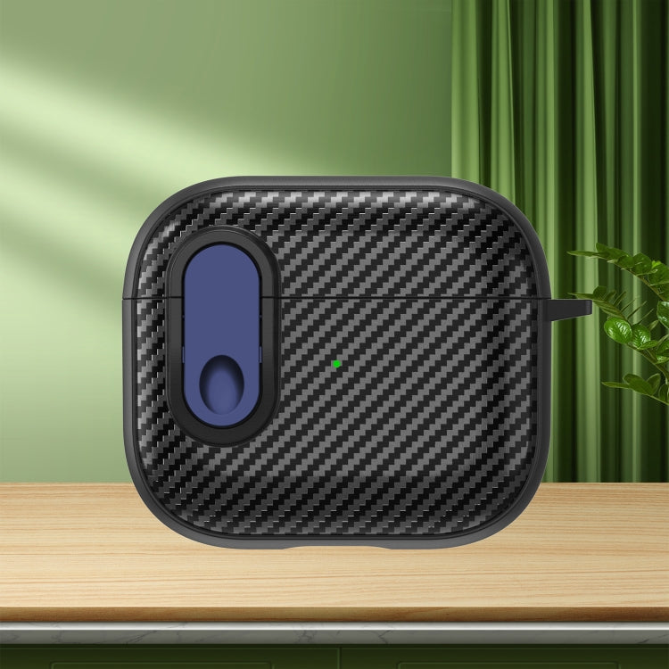 For AirPods 3 Carbon Fiber Texture Wireless Earphones Case with Security Lock(Blue) - For AirPods 3 by PMC Jewellery | Online Shopping South Africa | PMC Jewellery | Buy Now Pay Later Mobicred