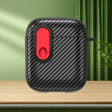 For AirPods 2 / 1 Carbon Fiber Texture Wireless Earphones Case with Security Lock(Red) - For AirPods 1/2 by PMC Jewellery | Online Shopping South Africa | PMC Jewellery | Buy Now Pay Later Mobicred