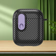 For AirPods 2 / 1 Carbon Fiber Texture Wireless Earphones Case with Security Lock(Purple) - For AirPods 1/2 by PMC Jewellery | Online Shopping South Africa | PMC Jewellery | Buy Now Pay Later Mobicred
