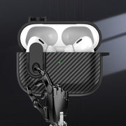 For AirPods 3 Carbon Fiber Texture Wireless Earphones Case with Security Lock(Red)