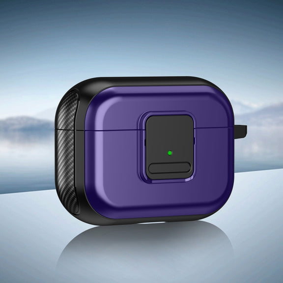 For AirPods Pro 2 TPU + PC Wireless Earphones Case with Magnetic Switch(Purple)