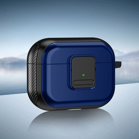 For AirPods Pro TPU + PC Wireless Earphones Case with Magnetic Switch(Blue)
