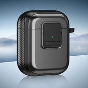 For AirPods 2 / 1 TPU + PC Wireless Earphones Case with Magnetic Switch(Grey)