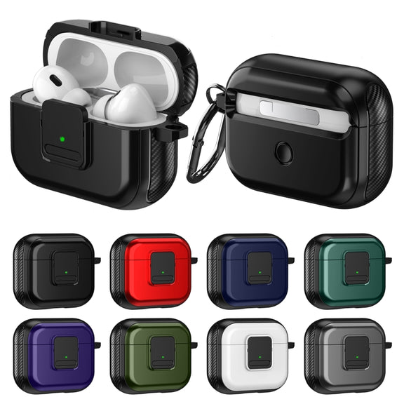For AirPods Pro 2 TPU + PC Wireless Earphones Case with Magnetic Switch(Green)