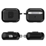 For AirPods 2 / 1 TPU + PC Wireless Earphones Case with Magnetic Switch(Grey)