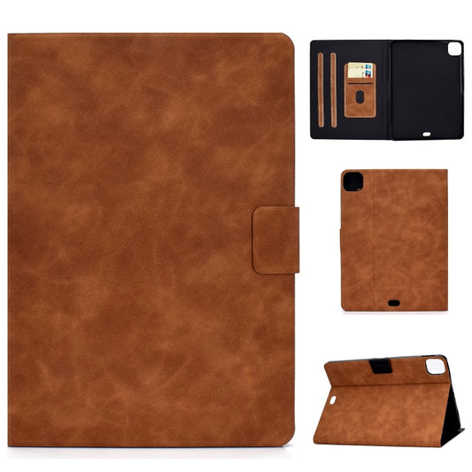 For iPad Air 2022 10.9 Cowhide Texture Leather Smart Tablet Case(Brown) - iPad Air (2022) / (2020) 10.9 Cases by PMC Jewellery | Online Shopping South Africa | PMC Jewellery | Buy Now Pay Later Mobicred