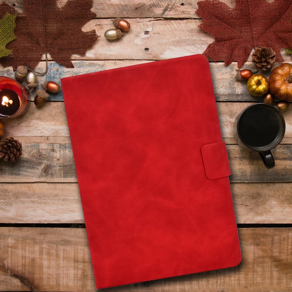 For iPad Pro 11 2024 Cowhide Texture Leather Smart Tablet Case(Red)