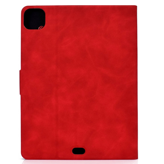 For iPad Pro 11 2024 Cowhide Texture Leather Smart Tablet Case(Red)