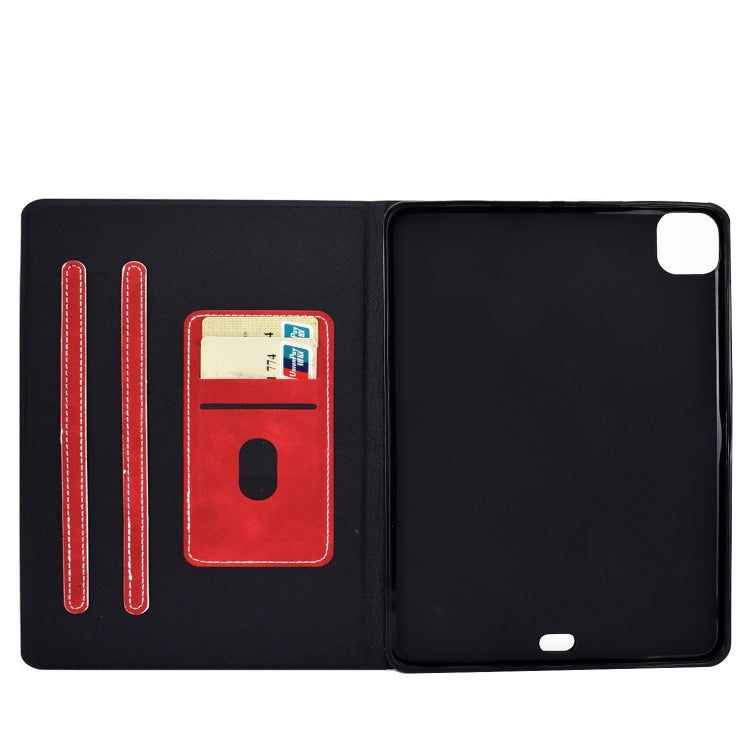 For iPad Pro 11 2024 Cowhide Texture Leather Smart Tablet Case(Red)