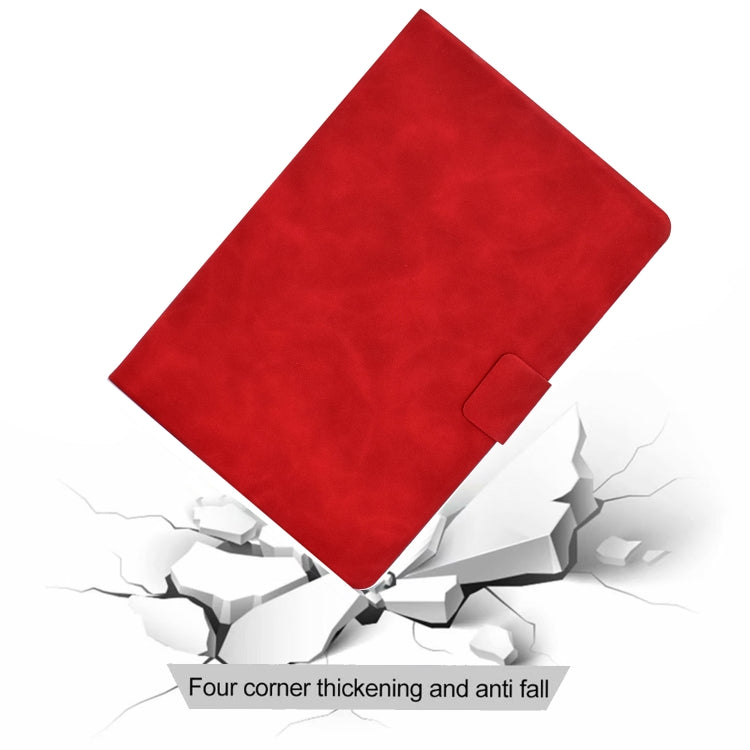 For iPad Pro 11 2024 Cowhide Texture Leather Smart Tablet Case(Red)