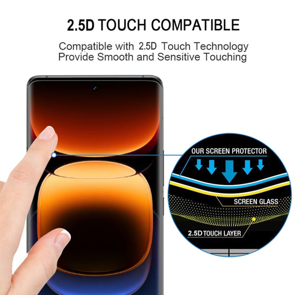 For vivo iQOO 12 Pro 3D Curved Edge Full Screen Tempered Glass Film